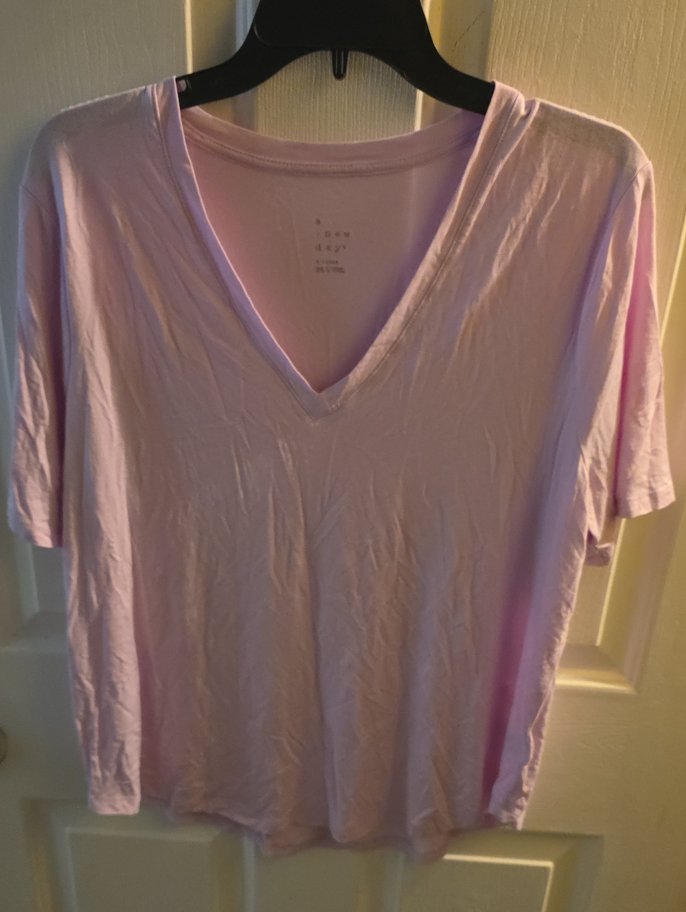 a new day Light Pink V-Neck Short Sleeve Tee